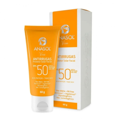 Protetor Solar Facial Antirrugas FPS 50 - Anasol 60g