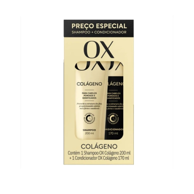 Kit Shampoo 200ml + Condicionador 170ml OX Cosméticos Colágeno