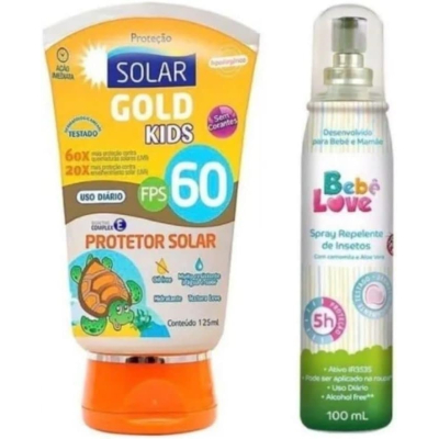 Kit Protetor Solar Kids Gold Fps 60 + Repelente 100ml Nutriex