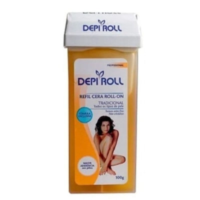 Refil Cera Depilatória Roll-On Depi Roll Tradicional com 100g