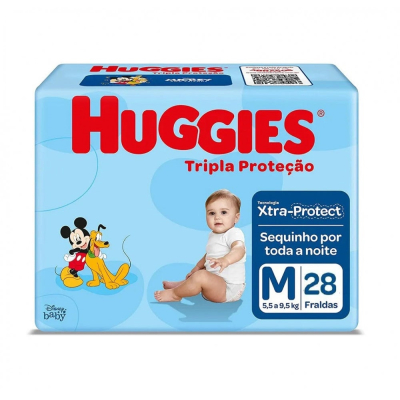 Fralda Huggies Tripla Protecao Jumbo M 28un