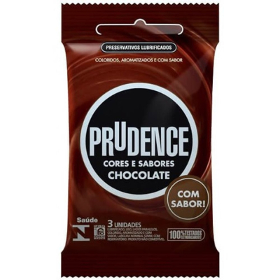 Preservativo Prudence Cor e Sabor Chocolate 3 Unidades