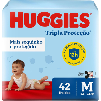Fralda Huggies Tripla Proteção Disney Baby M 42 unidades